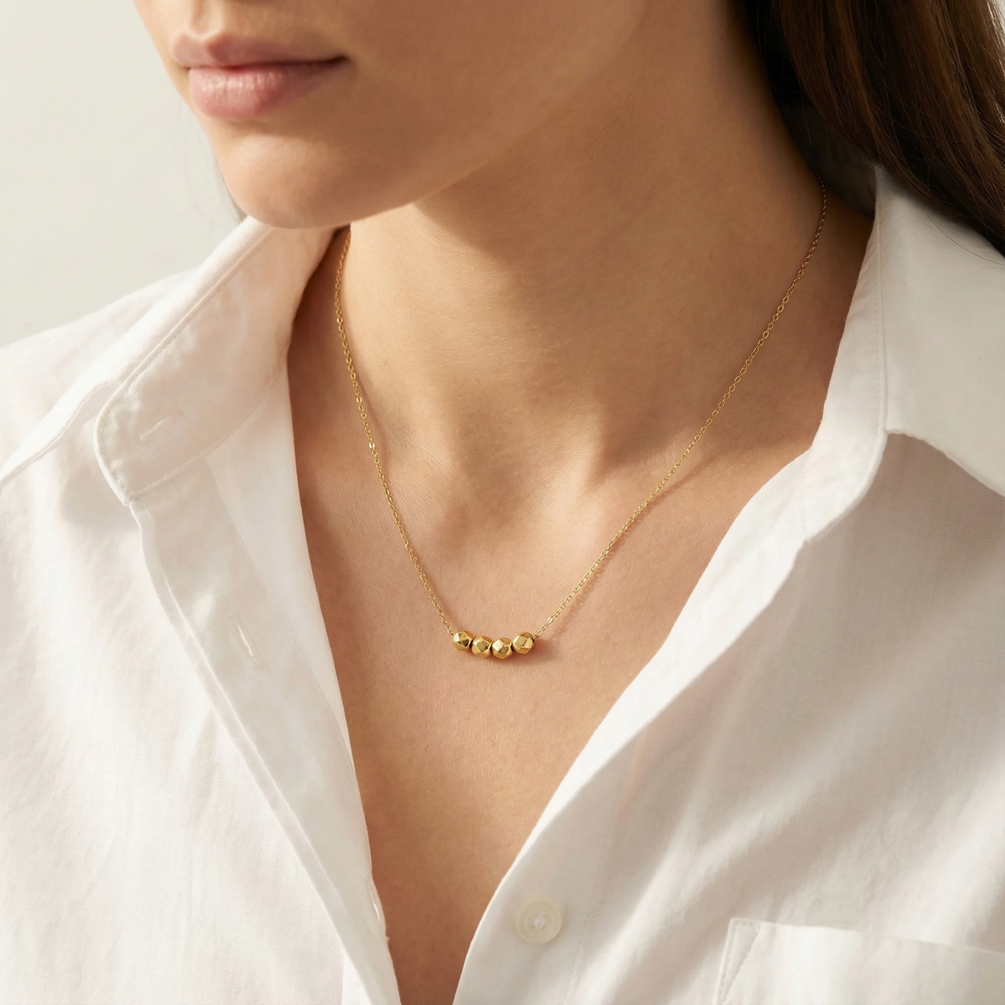 Gold Tiny Bead Layering Necklace