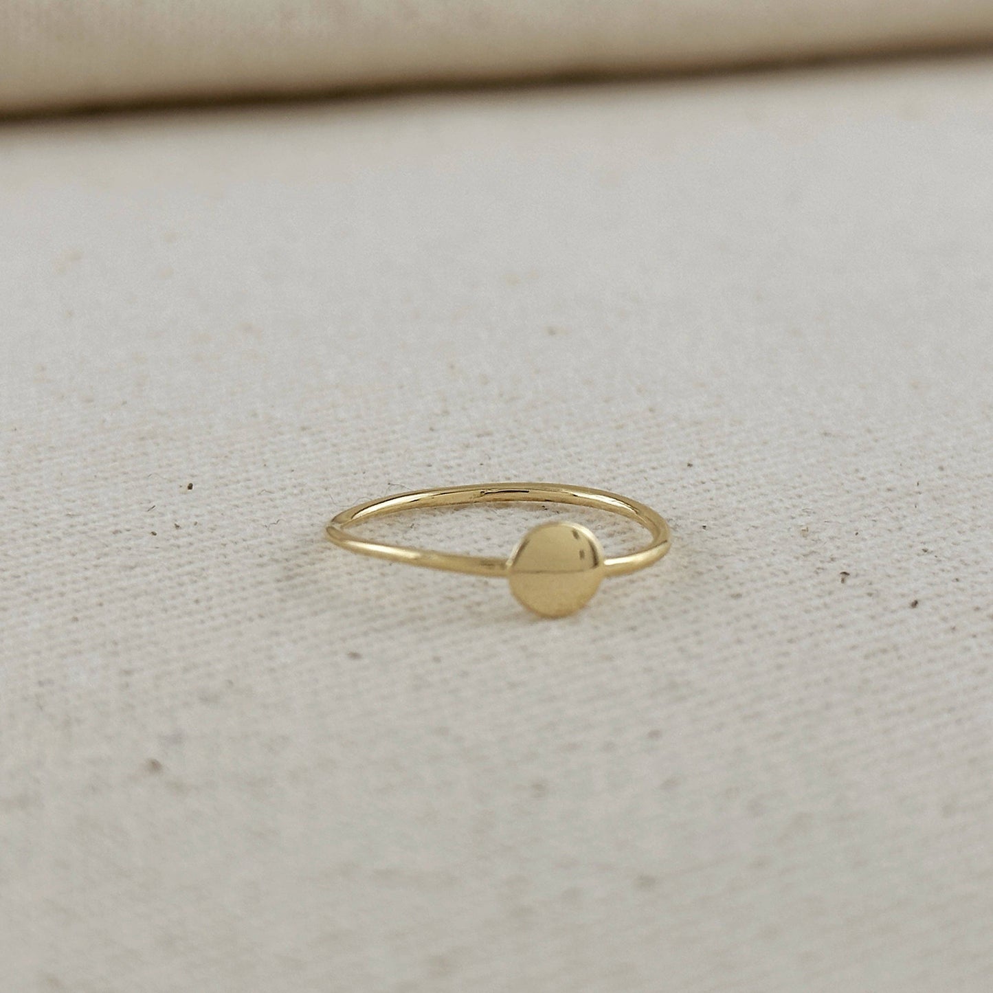 18k Gold Filled Slim Flat Disc Ring