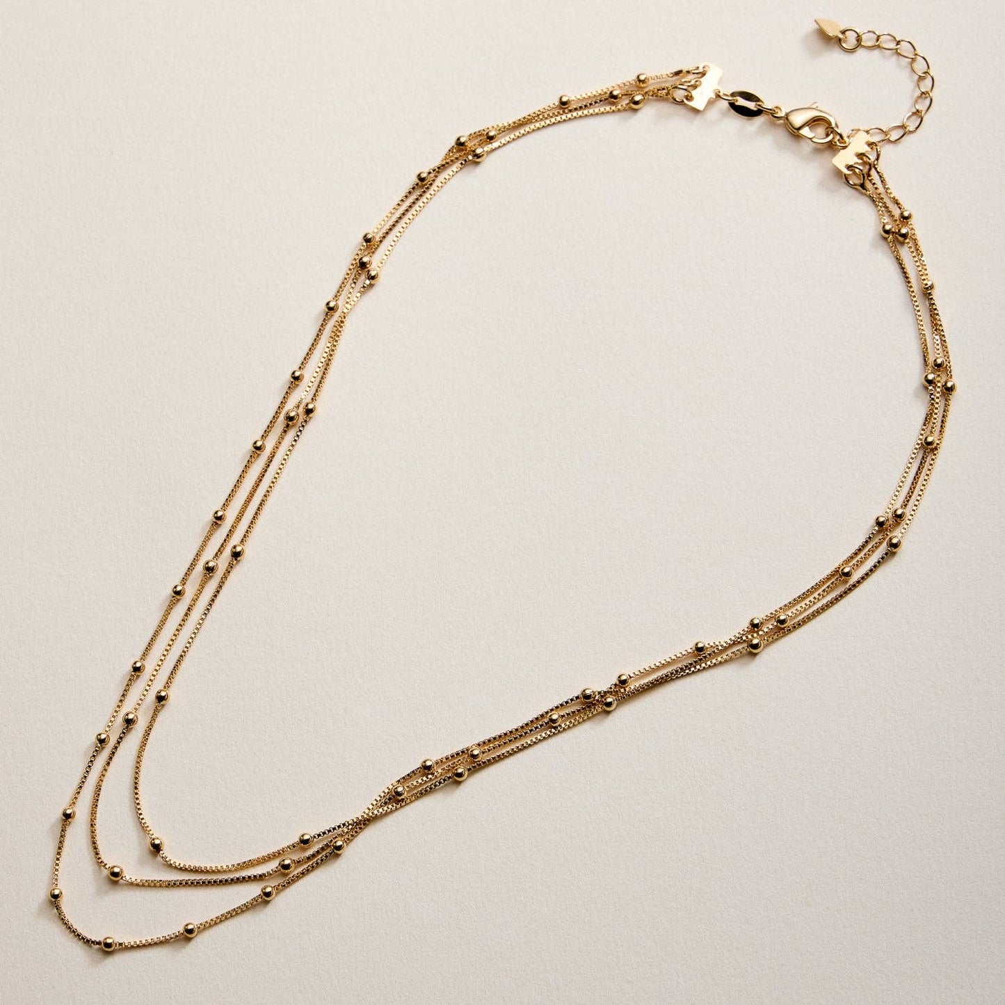 Gold Filled Layered Beaded Chain | Necklace
