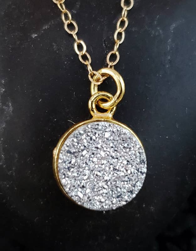 The Gold Druzy Necklace - Silver