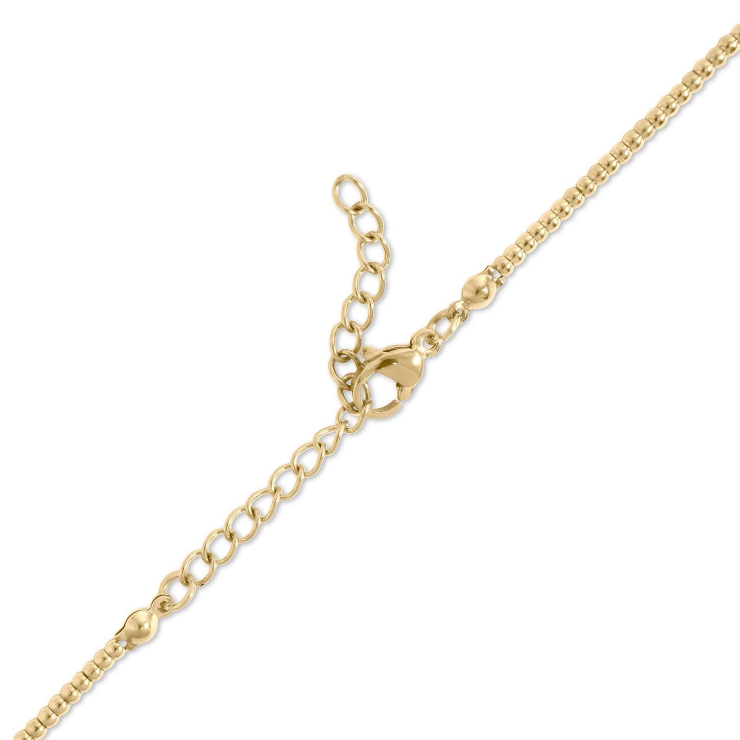 18K Gold PVD Stainless Steel Beaded Necklace