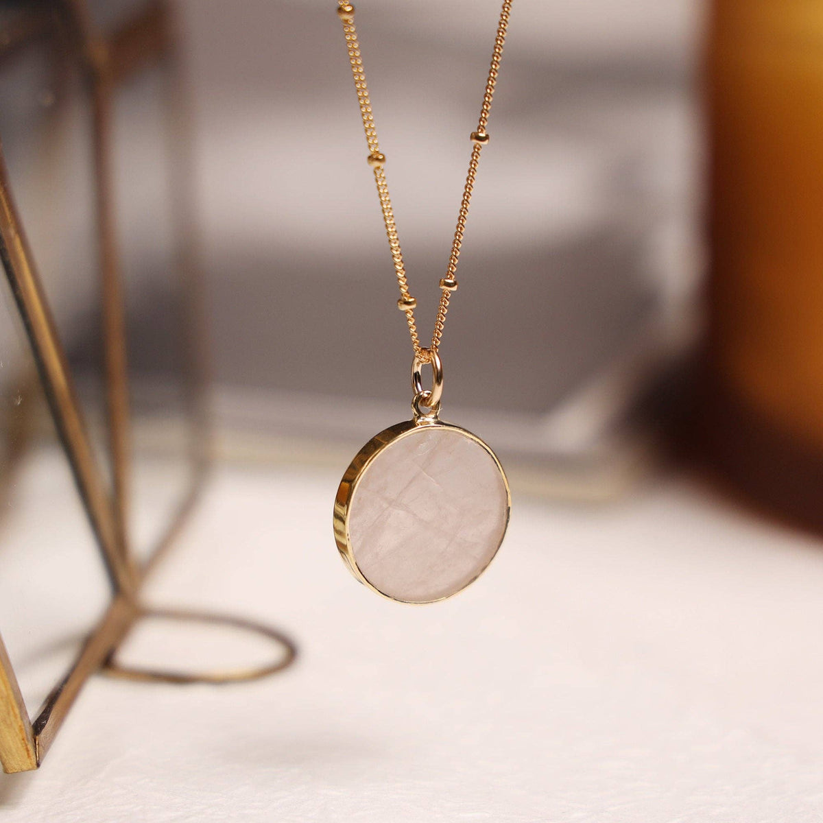 The Rose Quartz Necklace (Satellite Chain)