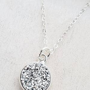 The Silver Druzy Necklace - Silver