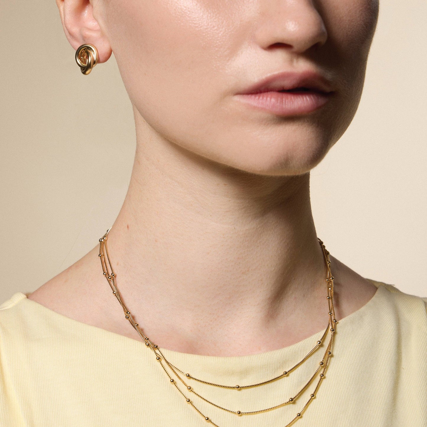 Gold Filled Layered Beaded Chain | Necklace