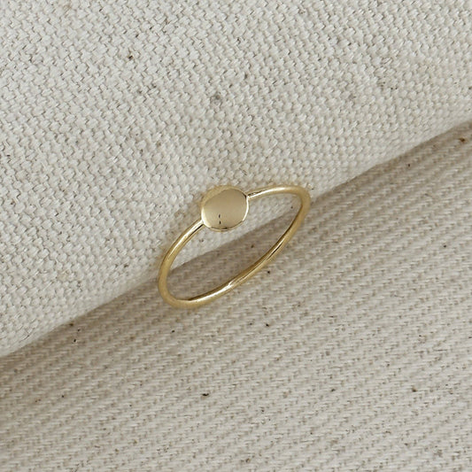 18k Gold Filled Slim Flat Disc Ring