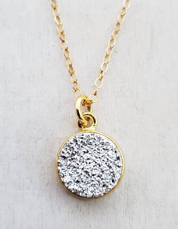 The Gold Druzy Necklace - Silver