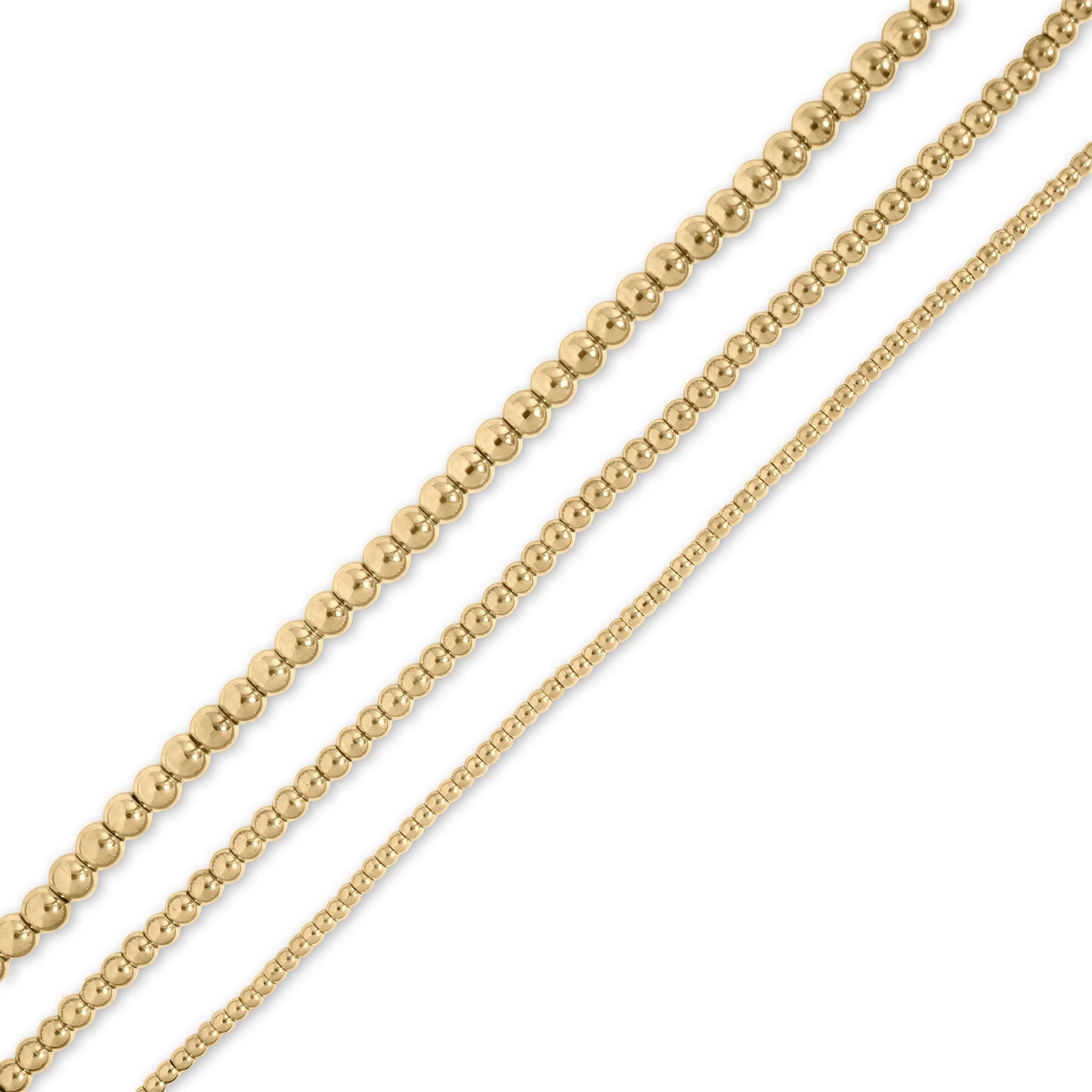 18K Gold PVD Stainless Steel Beaded Necklace