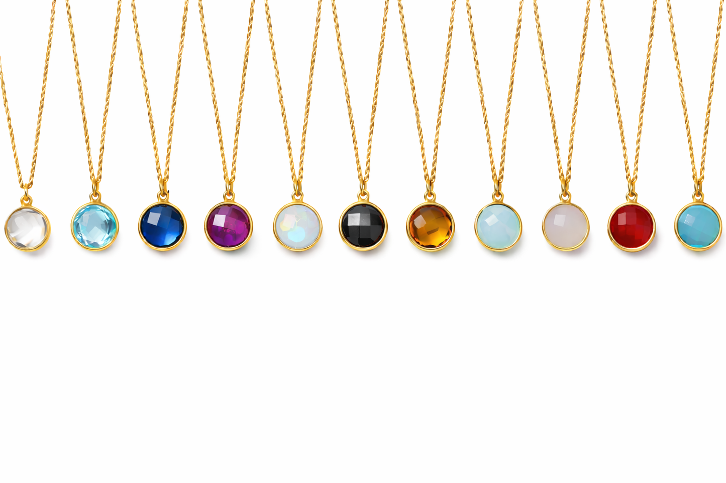 14K gold fill or sterling semi-precious pendant necklace