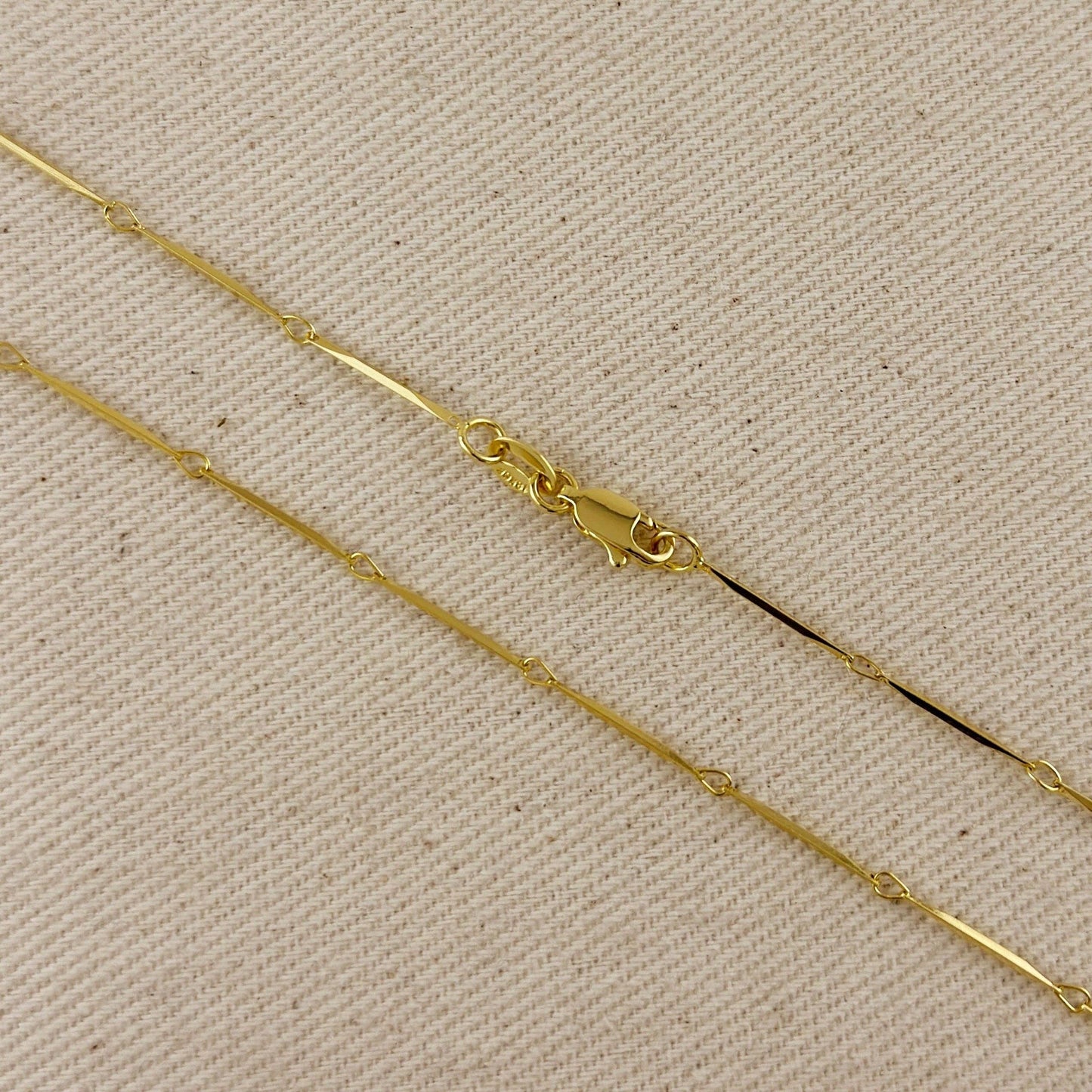 18k Gold Filled 1mm Diamond Cut Straw Chain