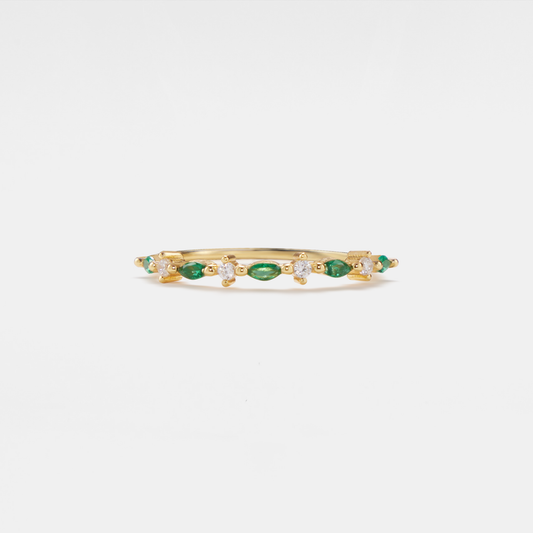 The Green Gem Stacking Ring